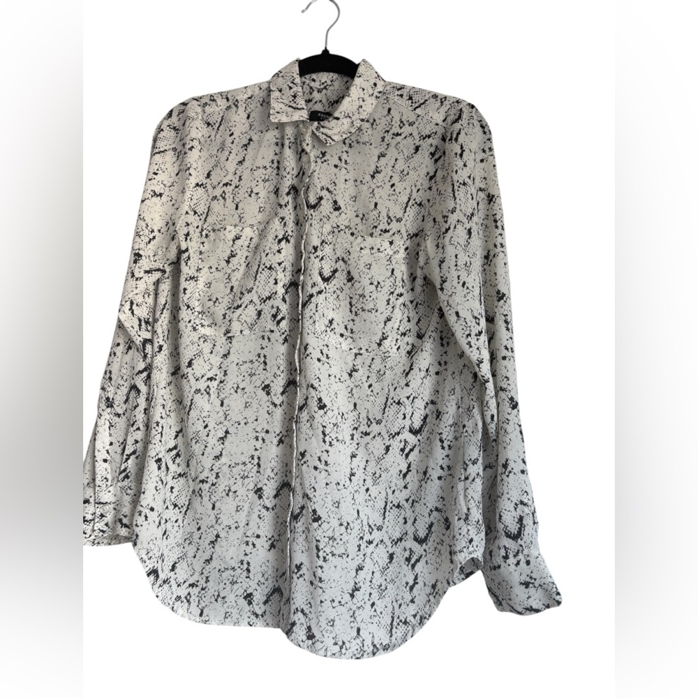 Premise Black and White Casual Button Down Shirt